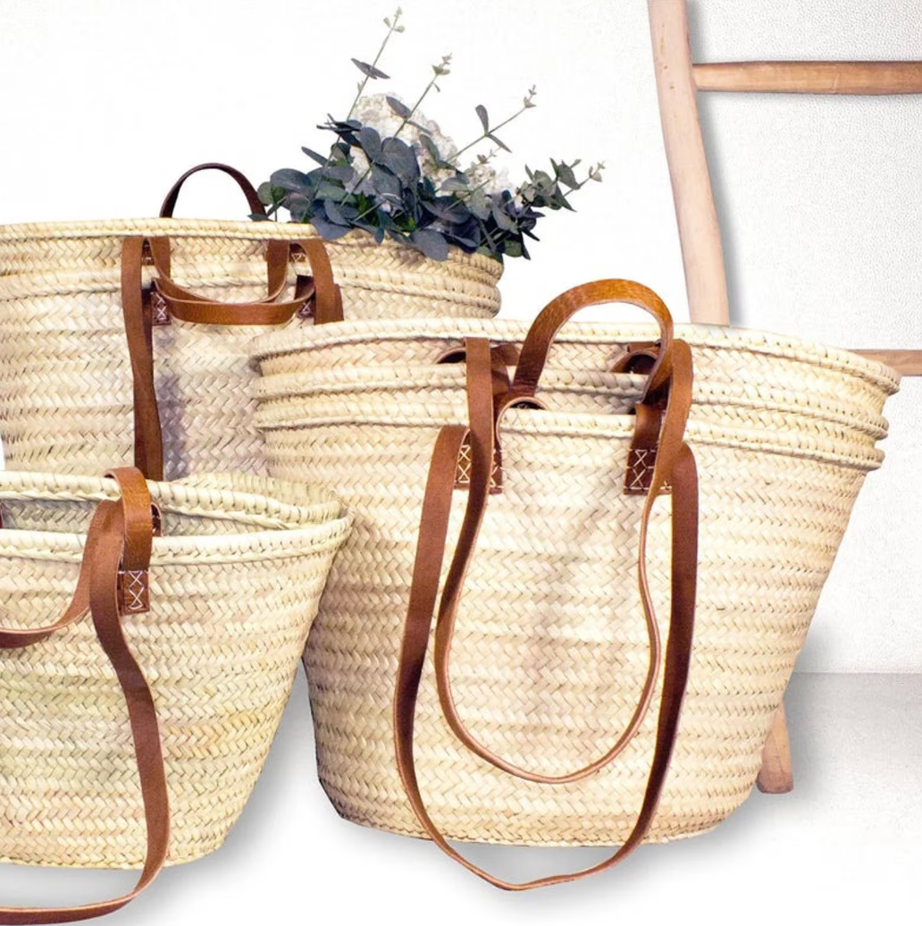 50% Off Handmade Personalized Straw Bag with Leather Handles – French Market Basket, French Market Bag, Straw Basket, Grocery Market Bag