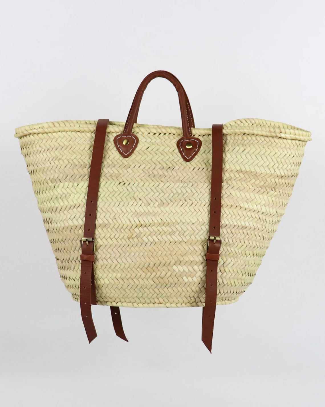 FRENCH straw basket Market Backpack with a leather fruit basket, Straw Bag Double Handle, French Market, Basket, grocery market bag