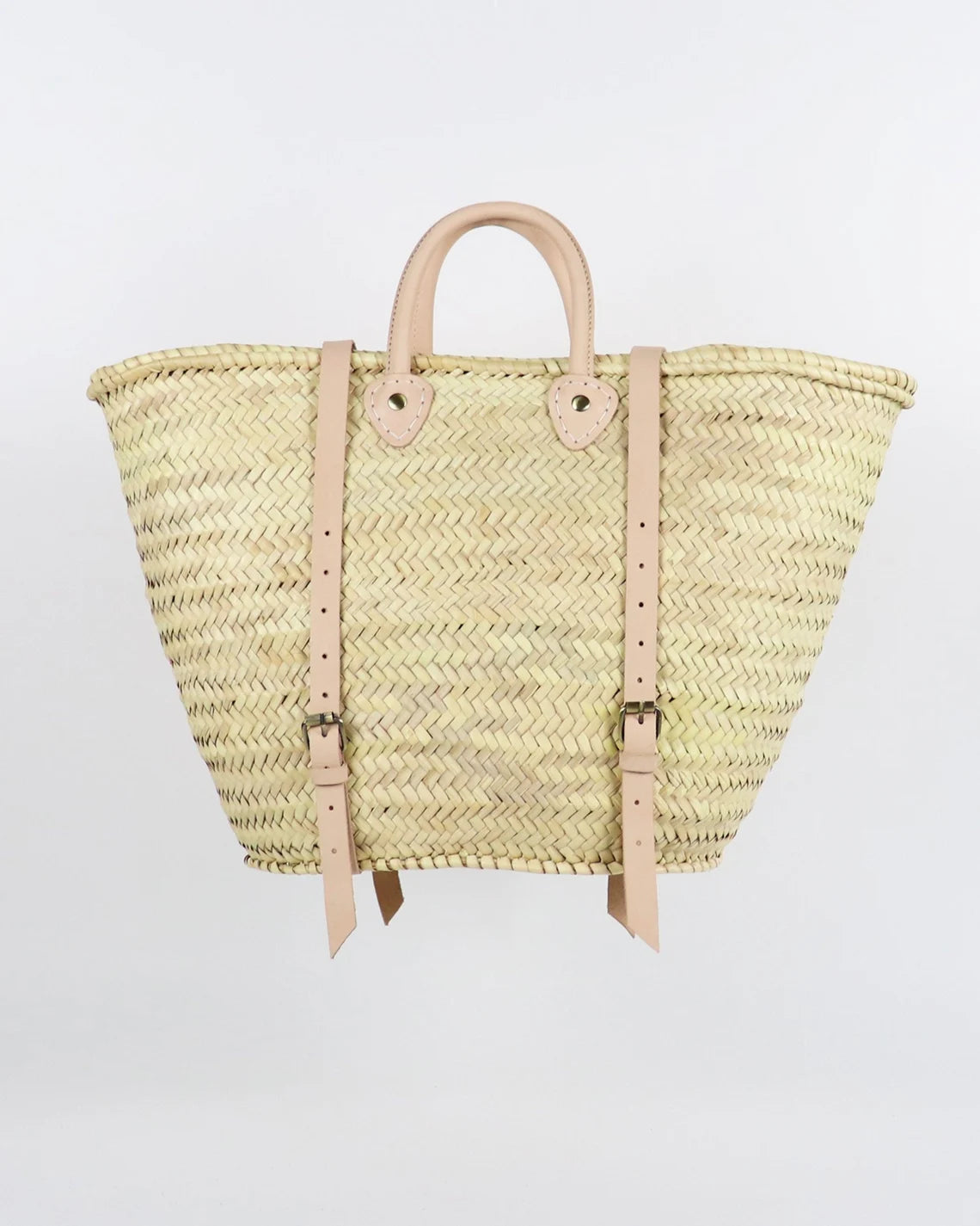 FRENCH straw basket Market Backpack with a leather fruit basket, Straw Bag Double Handle, French Market, Basket, grocery market bag