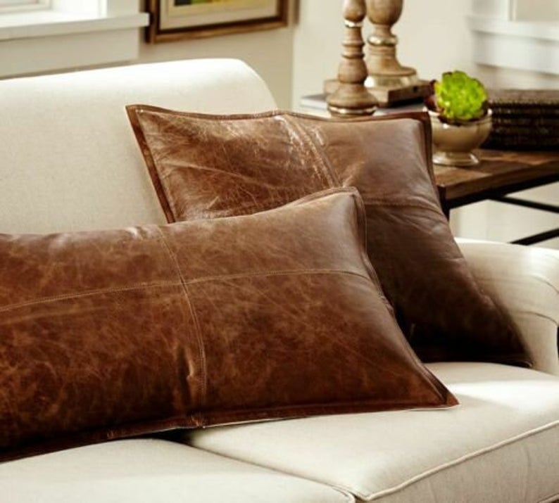 Lambskin leather PILLOW cover,