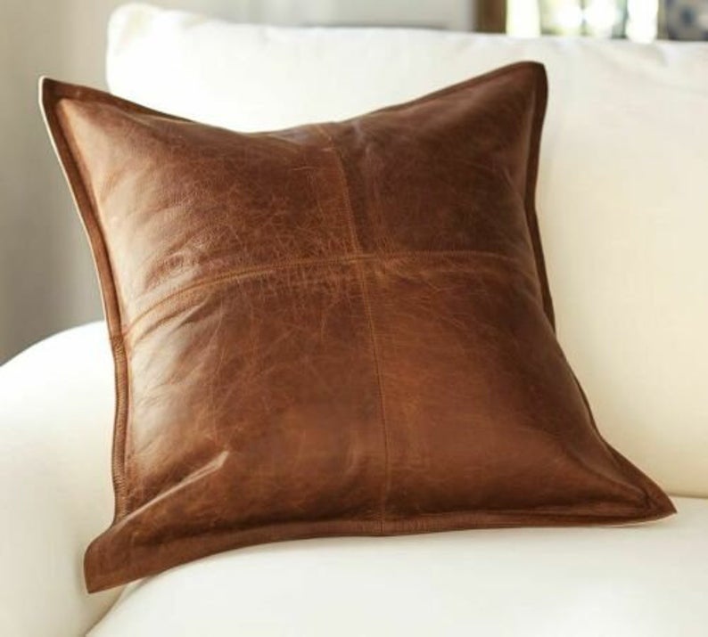 Lambskin leather PILLOW cover,