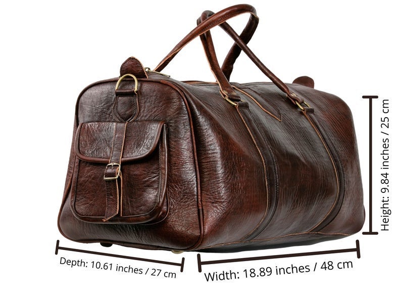 Weekender Travel bag Leather men's bag Large bag Leather duffle bag Luggage Cognac leather bag Men's gift